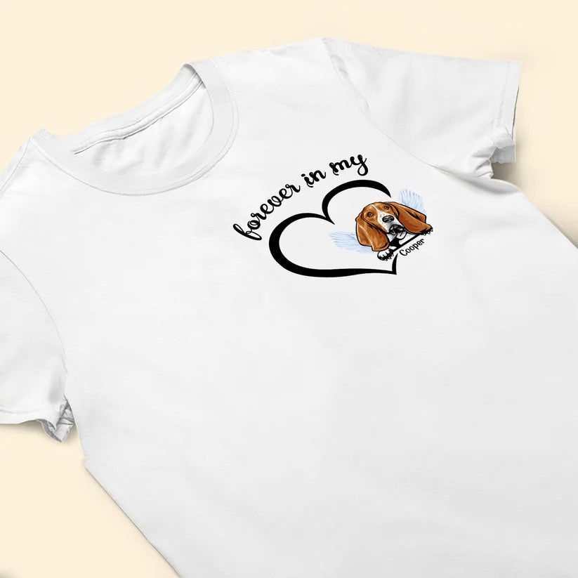 FOREVER IN MY HEART - DOG LOVERS Personalized Custom Unisex T-shirt Gift For GIRLS BOYS