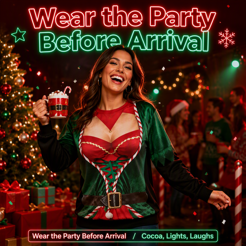 Funny Sexy Body Ugly Christmas Sweatshirt – Novelty Christmas Party Pullover, Hilarious Holiday Gift for Men & Women