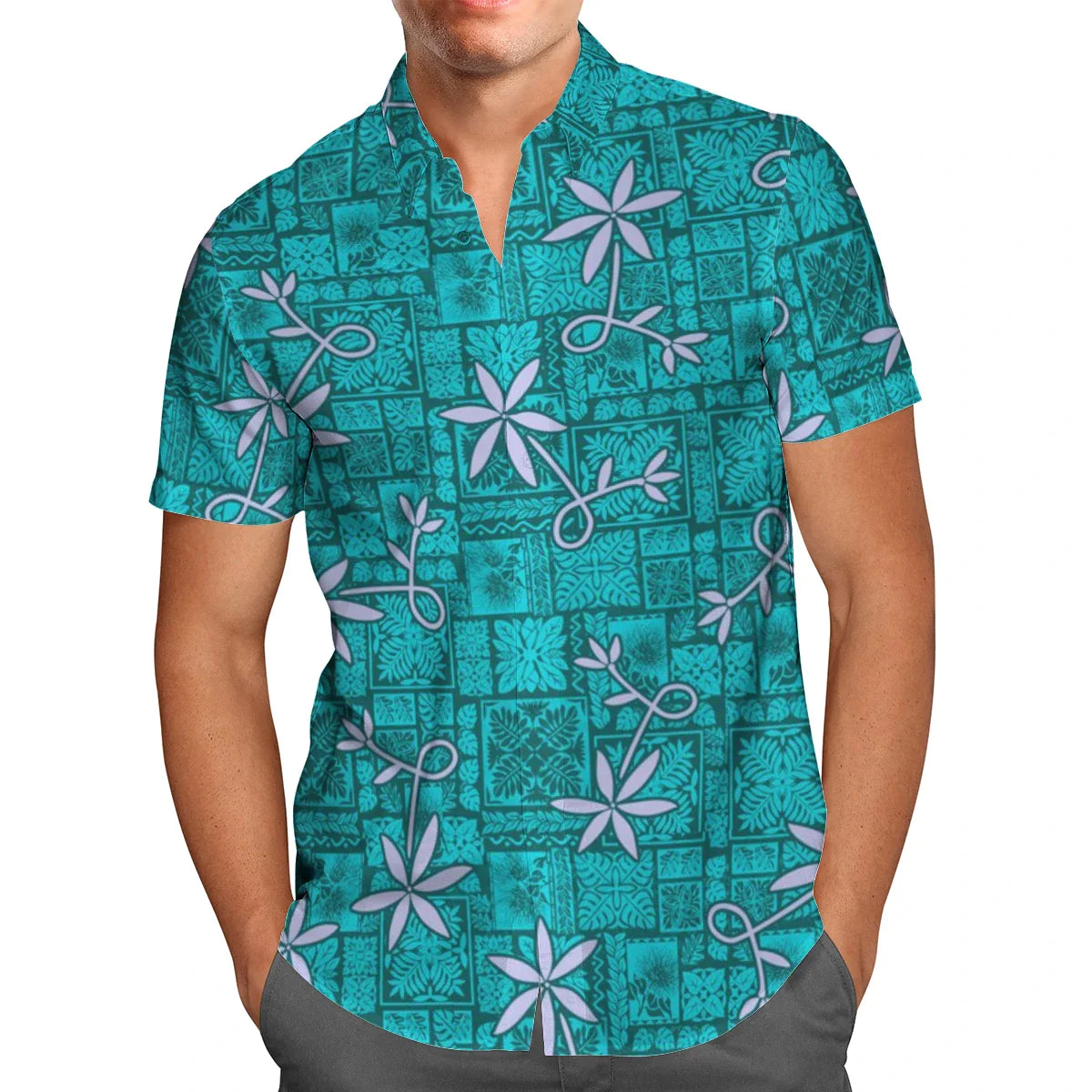 Elvis Presley 3D All Over Printed Blue Hawaiian Shirts For Men